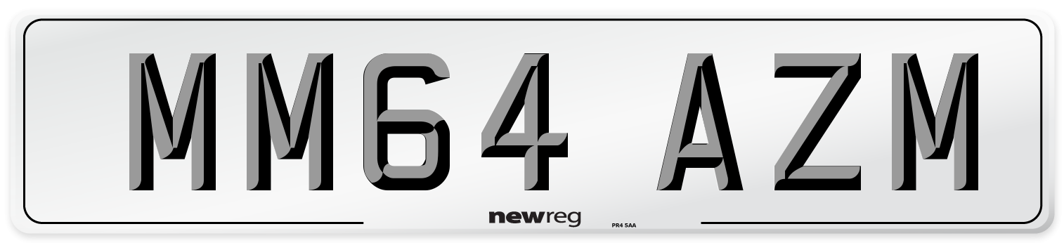 MM64 AZM Number Plate from New Reg